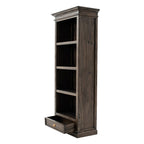 75" Brown and Black  Wood Four Tier Bookcase