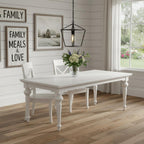 94" White Solid Wood Dining Table