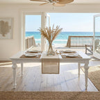 94" White Solid Wood Dining Table