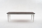 94" Dark Brown And White Solid Wood Dining Table