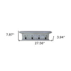 28" Black And Blue Solid Wood Four Hook Wall Mount Coat Rack