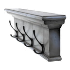 28" Black And Blue Solid Wood Four Hook Wall Mount Coat Rack