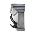 28" Black And Blue Solid Wood Four Hook Wall Mount Coat Rack