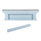 28" Black And Blue Solid Wood Four Hook Wall Mount Coat Rack