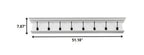 51" White Solid Wood Eight Hook Wall Mount Coat Rack