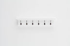 39" Classic White Wood Six Hook Hanging Coat Rack