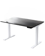 48" Adjustable Black and White Stainless Steel Computer Desk