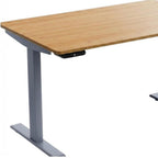 48" Adjustable Brown and Gray Stainless Steel Computer Desk