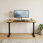 48" Adjustable Brown and Black Stainless Steel Computer Desk