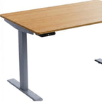 48" Adjustable Brown and Gray Stainless Steel Computer Desk