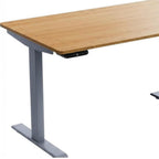 60" Adjustable Brown and Gray Stainless Steel Computer Desk