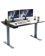Adjustable Black and Gray Stainless Steel Rolling Computer Desk