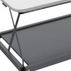 28" Adjustable White and Silver Stainless Steel Standing Desk Converter