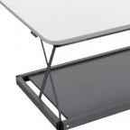 28" Adjustable White and Silver Stainless Steel Standing Desk Converter