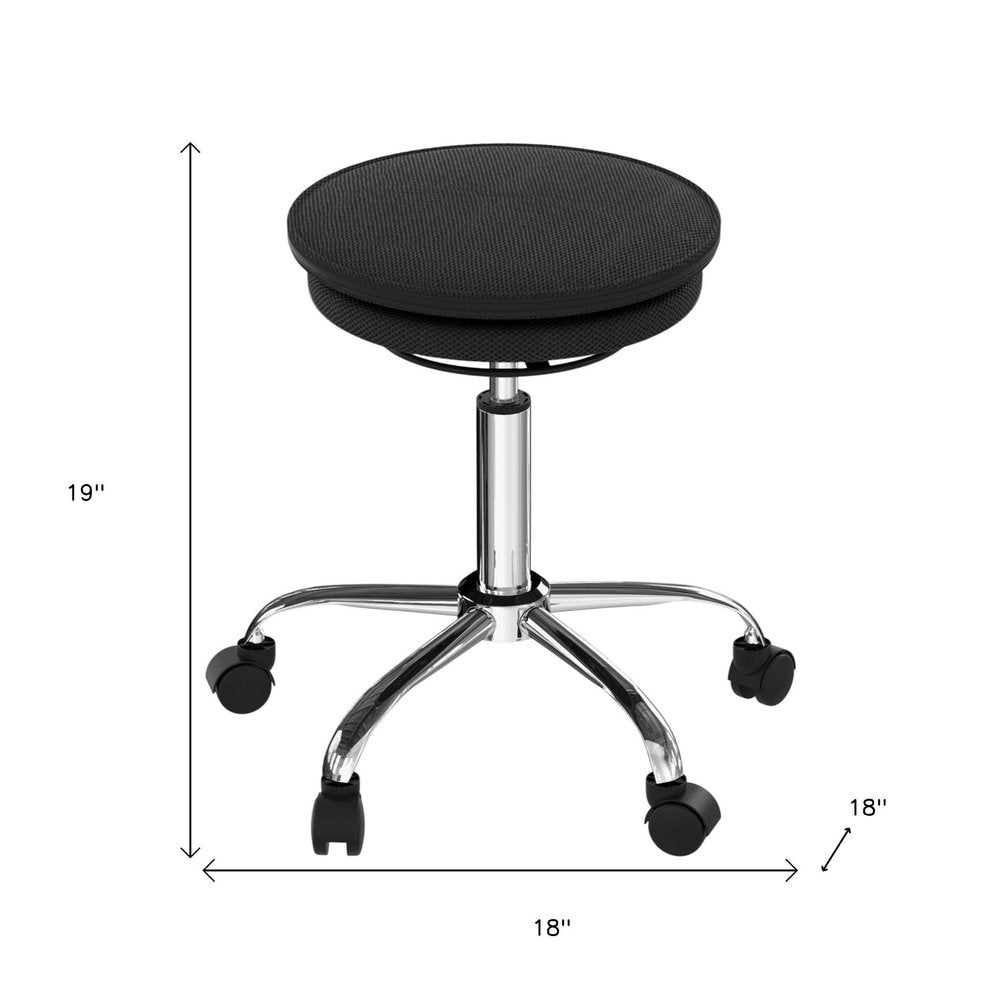 Black and Silver Adjustable Height Swivel Rolling Office Chair