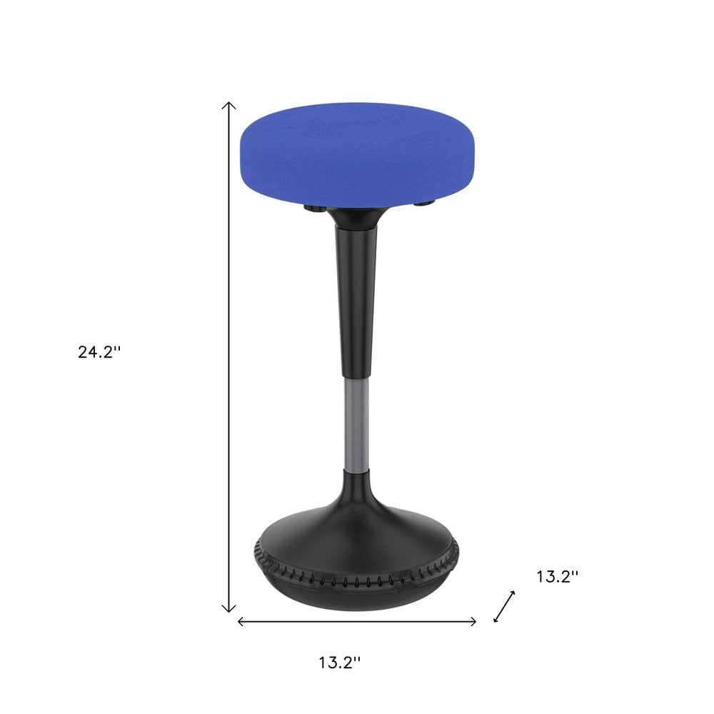 Blue and Black Adjustable Height Swivel Office Chair