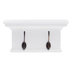 Classic White Two Hook Hanging Coat Rack