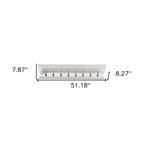 Classic White Wood Wide Eight Hook Coat Rack