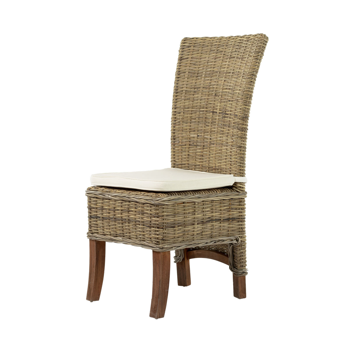 Set of Two Cream and Natural Dining Parsons Chairs