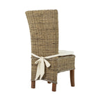 Set of Two Cream and Natural Dining Parsons Chairs