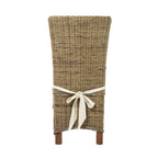 Set of Two Cream and Natural Dining Parsons Chairs