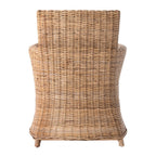 Set of Two Cream And Natural Rattan Dining Arm Chairs