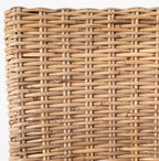 Set of Two Cream And Natural Rattan Dining Arm Chairs