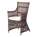 Set of Two Cream Rattan Outdoor Arm Chairs