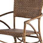 Set of Two Natural Rattan Open Back Dining Arm Chairs