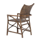Set of Two Brown Open Back Dining Arm Chairs