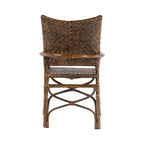 Set of Two Brown Open Back Dining Arm Chairs