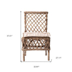 Set of Two Cream Woven Rattan Outdoor Accent Chairs