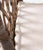 Set of Two Cream Woven Rattan Outdoor Accent Chairs