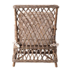 Set of Two Cream and Natural Cross Back Dining Arm Chairs