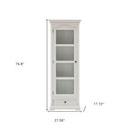 75" White Solid Wood Pantry Or Storage Closet