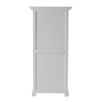 52" White Two Drawer Storage Cabinet With Baskets
