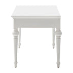 47" White Solid Wood Computer Desk With Hutch With Two Drawers