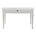 47" White Solid Wood Computer Desk With Hutch With Two Drawers
