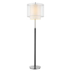 62" Floor Lamp With White Fabric Drum Shade