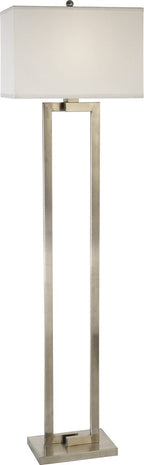 61" Metal Floor Lamp With White Fabric Shade