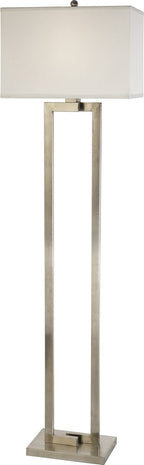 61" Metal Floor Lamp With White Fabric Shade