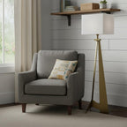 60" Floor Lamp With White Fabric Novelty Shade