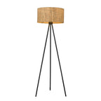 58" Brown And Black Metal Tripod Floor Lamp With Brown Shade