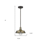 Brushed Gold Shallow Plate Adjustable Pendant Light