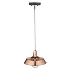 Shiny Copper Shallow Plate Adjustable Pendant Light
