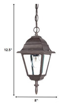 Antique Brown Beveled Glass Outdoor Hanging Light