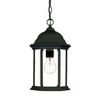 Matte Black Glass Lantern Hanging Light