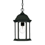 Matte Black Glass Lantern Hanging Light