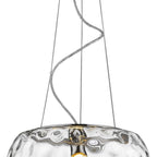 Clear Metal Dimmable Ceiling Light With White Shades