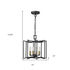 Rhian 4-Light Matte Black Pendant